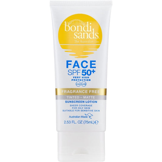 Bondi Sands Fragrance Free Matte Tinted Face Lotion SPF50+ 75ml