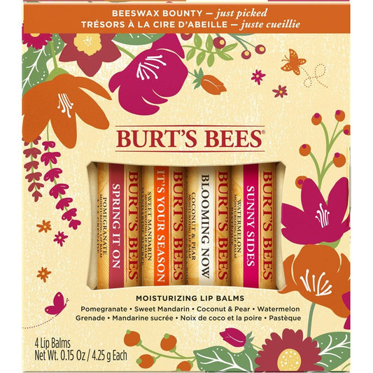 Burt's Bees Just Picked Lip Balm Pack 4 x 4.25g