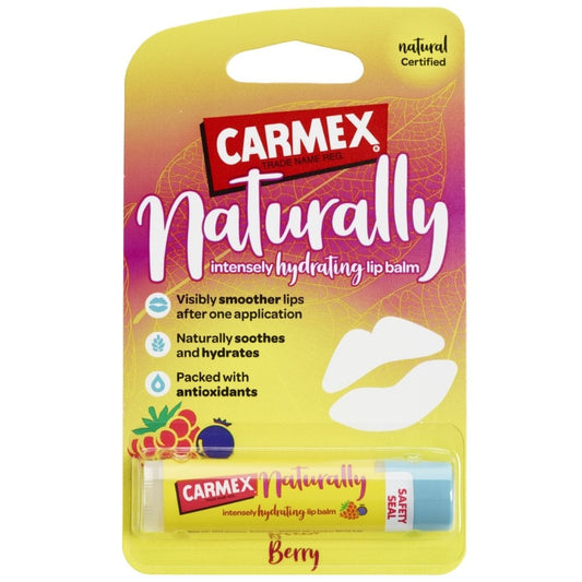 Carmex Naturally Intensely Hydrating Lip Balm Stick Berry 4.25g