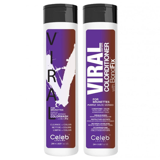 Celeb Luxury Viral Extreme Purple Brunette Colour Wash & Colourditioner Twin 2 x 244ml