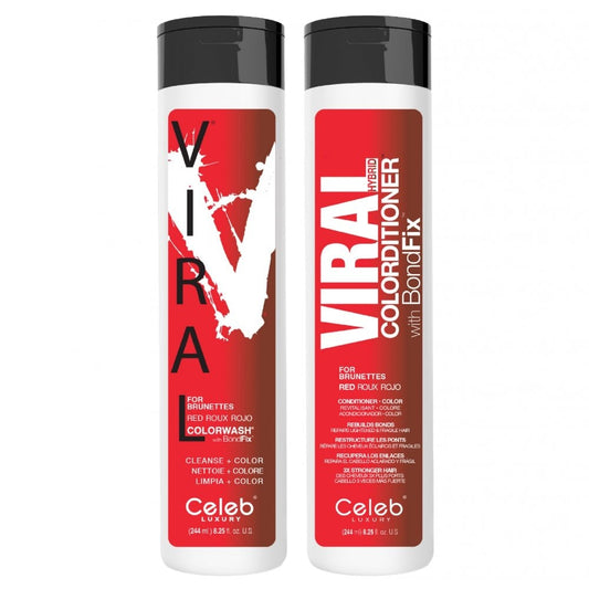 Celeb Luxury Viral Extreme Red Brunette Colour Wash & Colourditioner Twin 2 x 244ml