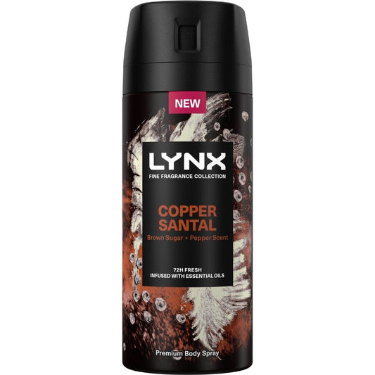 Lynx Copper Santal Brown Sugar & Pepper Premium Deodorant Body Spray 150ml