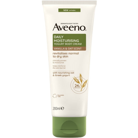 Aveeno Daily Moisturising Yogurt Vanilla & Oat Body Cream 200ml