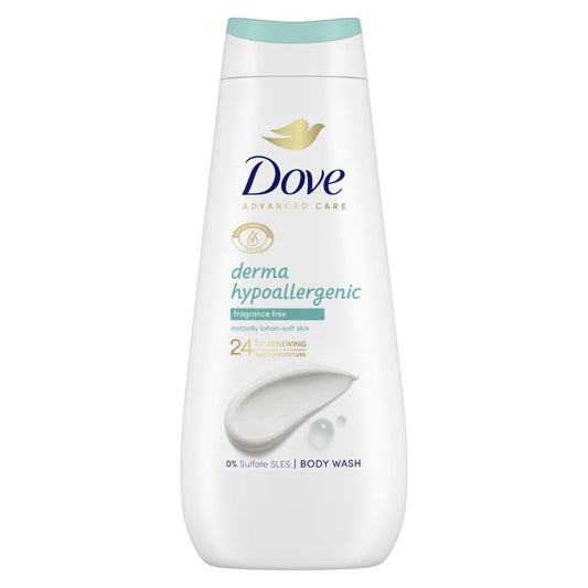 Dove Advanced Care Derma Hypoallergenic Fragrance-Free Body Wash 400ml