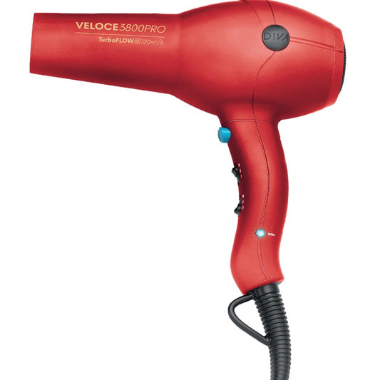 Diva Pro Veloce 3800 Pro Hair Dryer Red