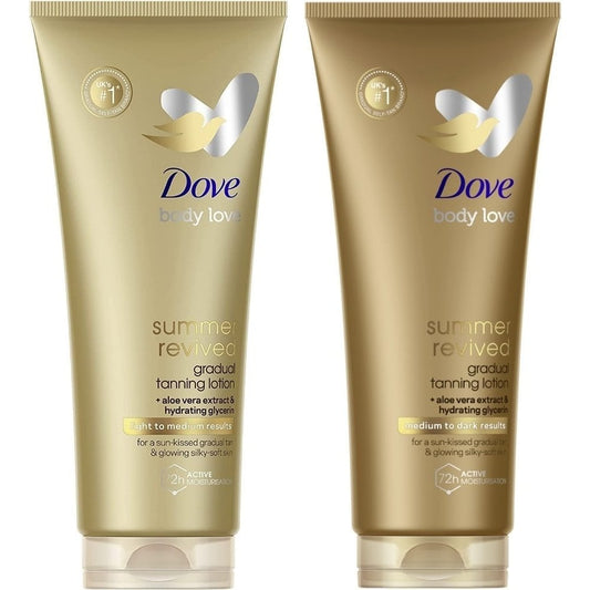 Dove Body Love Summer Revived Self-Tanning Body Lotion Light & Dark Twin 2 x 200ml