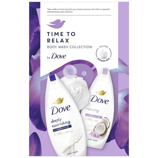 Dove Time To Relax 3 Piece Body Wash Collection Gift Set