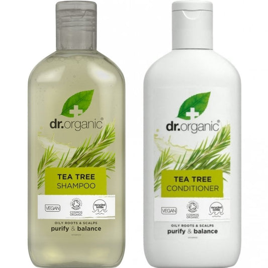 Dr. Organic Tea Tree Shampoo & Conditioner Twin 2 x 265ml