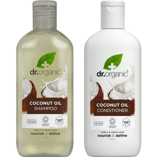 Dr. Organic Virgin Coconut Oil Shampoo & Conditioner Twin 2 x 265ml