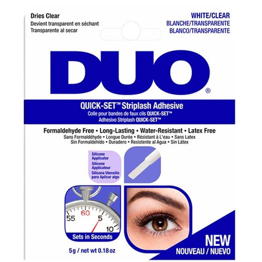 Duo Eyelash Glue Quick-Set Striplash Adhesive Formaldehyde & Latex-Free White/Clear 5g