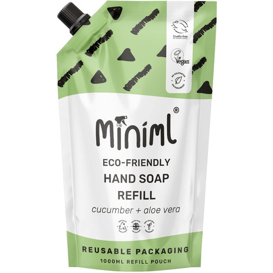 Miniml Eco-Friendly Hand Soap Cucumber + Aloe Vera 1000ml Pouch