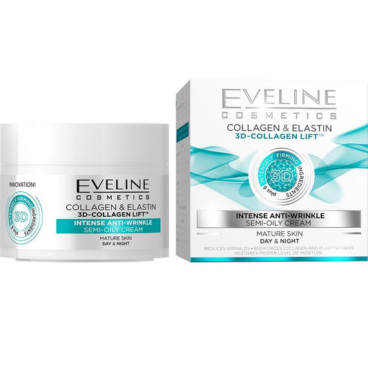 Eveline Cosmetics 3D Collagen & Elastin Lift Intense Anti-Wrinkle Day/Night Cream 50ml