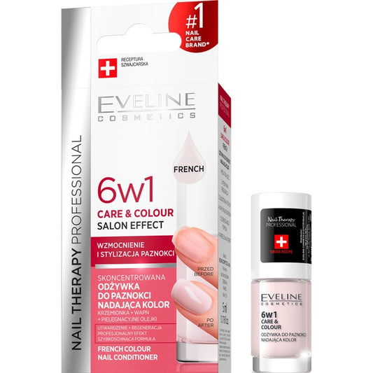 Eveline Cosmetics 6 in 1 Care & Colour Nail Conditioner French 5ml