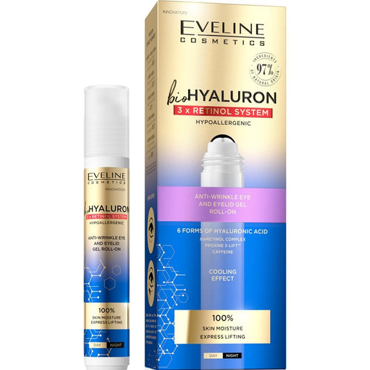 Eveline Cosmetics BioHyaluron 3x Retinol System 2-In-1 Eye Roll-On 15ml