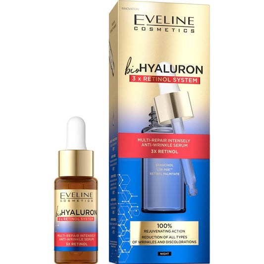 Eveline Cosmetics BioHyaluron 3x Retinol System Anti-Wrinkle Repair Serum 18ml