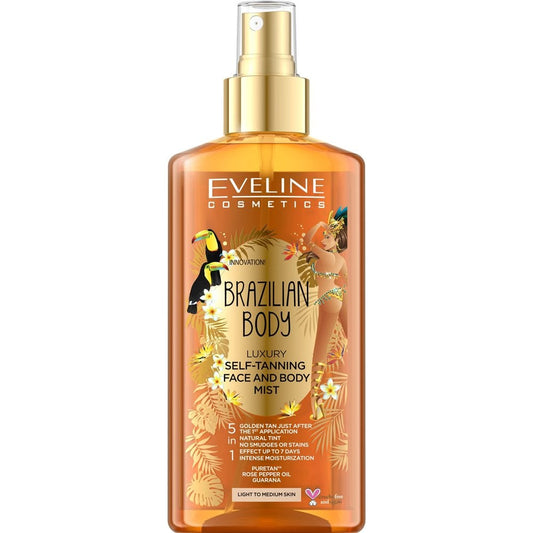 Eveline Cosmetics Brazilian Body 5-in-1 Luxury Self-Tanning Face & Body Mist 150ml