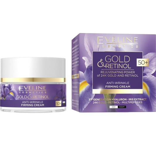 Eveline Cosmetics Gold & Retinol Anti-Wrinkle Firming Day & Night Cream 50+ 50ml