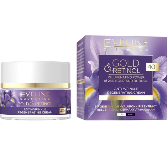 Eveline Cosmetics Gold & Retinol Anti-Wrinkle Regenerating Day & Night Cream 40+ 50ml