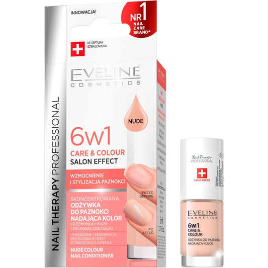 Eveline Cosmetics Nail Therapy 6 in 1 Care & Colour Nail Conditioner Nude 5ml