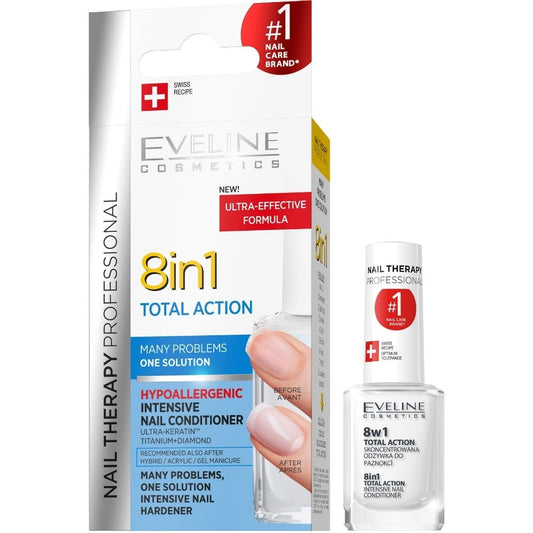 Eveline Cosmetics Nail Therapy Professional 8 in 1 Total Action Intensive Nail Conditioner 12ml