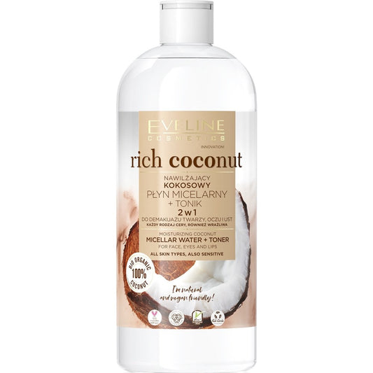 Eveline Cosmetics Rich Coconut Micellar Water & Toner 500ml