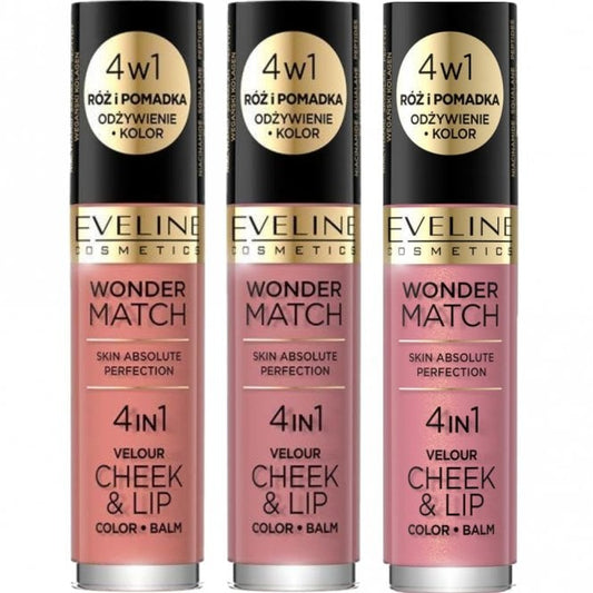 Eveline Cosmetics Wonder Match Skin Absolute Perfection 4 In 1 Velour Cheek & Lip Colour Balm 4.5ml