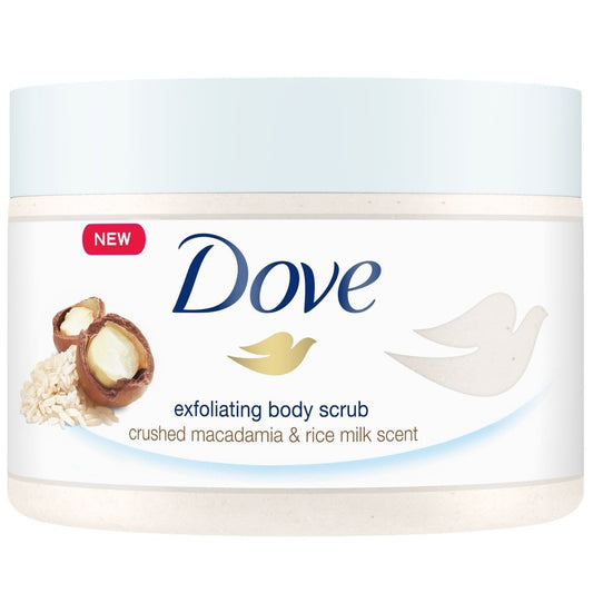 Dove Exfoliating Body Scrub Crushed Macadamia & Rice Milk 225ml