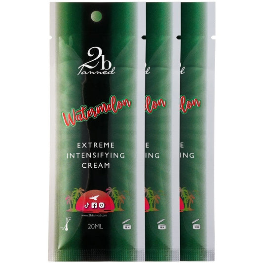 2BTanned Extreme Intensifying Cream Watermelon Tanning Accelerator Travel-Size Sachet 3 x 20ml