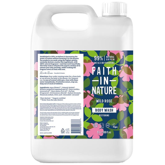 Faith In Nature Wild Rose Body Wash 5000ml