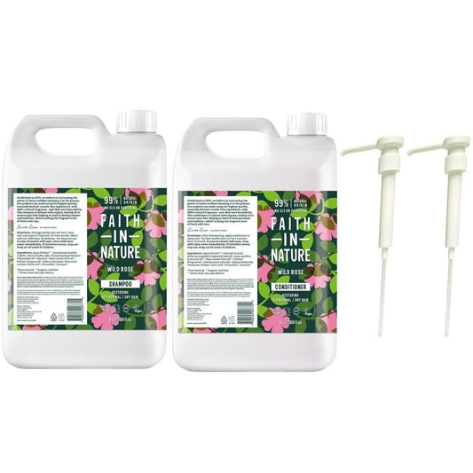 Faith In Nature Wild Rose Shampoo & Conditioner Twin 2 x 5000ml