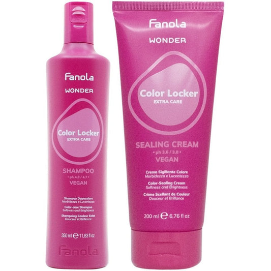 Fanola Wonder Colour Locker Shampoo 350ml & Sealing Cream 200ml Twin