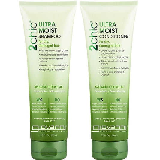 Giovanni 2chic Avocado & Olive Oil Ultra-Moist Shampoo & Conditioner Twin 2 x 250ml