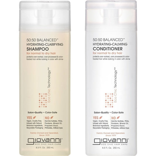 Giovanni 50:50 Balanced Hydrating Shampoo & Conditioner Twin 2 x 250ml