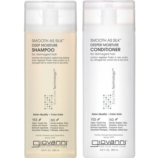 Giovanni Smooth As Silk Deep Moisture Shampoo & Conditioner Twin 2 x 250ml