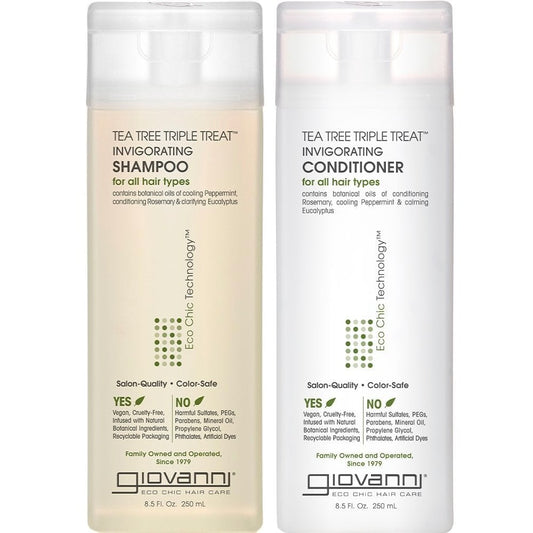 Giovanni Tea Tree Triple Treat Invigorating Shampoo & Conditioner Twin 2 x 250ml