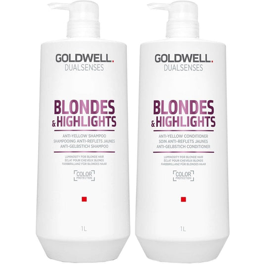 Goldwell DualSenses Blonde & Highlights Anti-Yellow Shampoo & Conditioner Twin 2 x 1000ml