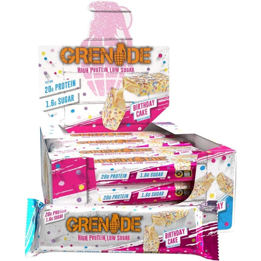 Grenade Carb Killa Bars High Protein, Low Sugar Bars Birthday Cake Box 12 x 60g