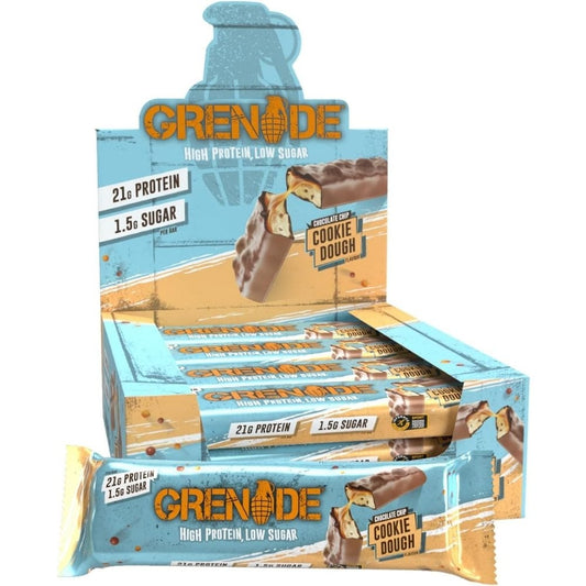 Grenade Carb Killa Bars High Protein, Low Sugar Bars Chocolate Chip Cookie Dough Box 12 x 60g