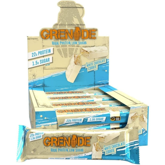 Grenade Carb Killa Bars High Protein, Low Sugar Bars White Chocolate Cookie Box 12 x 60g