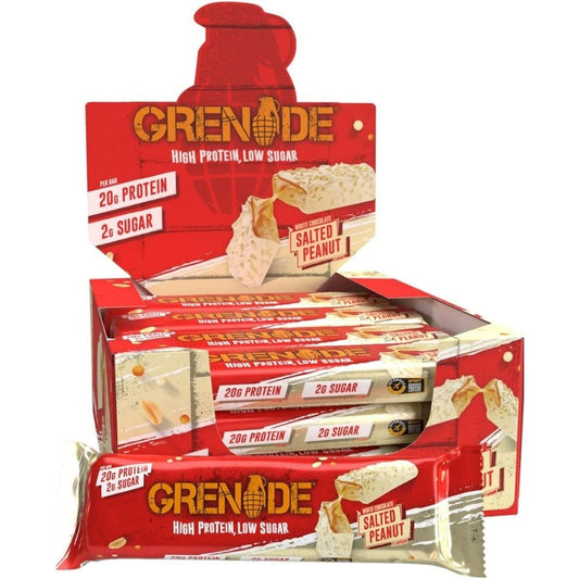 Grenade Protein Bars White Chocolate Salted Peanut Box 12 x 60g