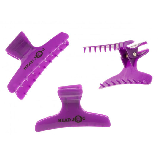 Hair Tools Butterfly Clamps Large Purple x 12