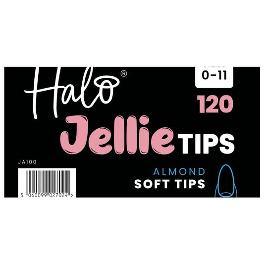 Halo Jellie Tips Soft Gel Nail Tips Almond x120 Sizes 0-11