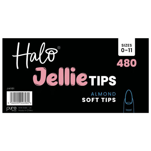 Halo Jellie Tips Soft Gel Nail Tips Almond x480 Sizes 0-11