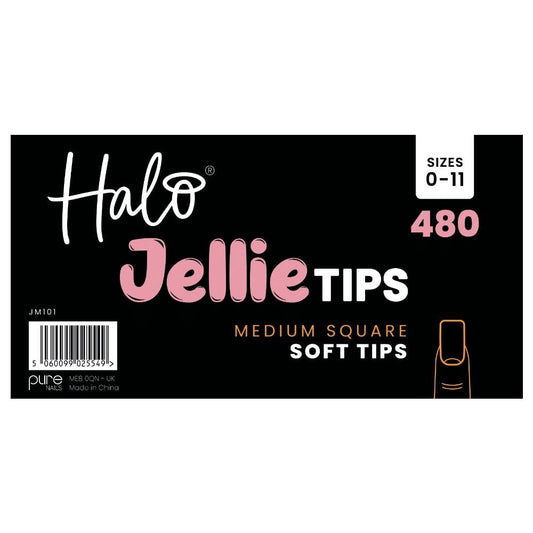 Halo Jellie Tips Soft Gel Nail Tips Medium Square x480 Sizes 0-11