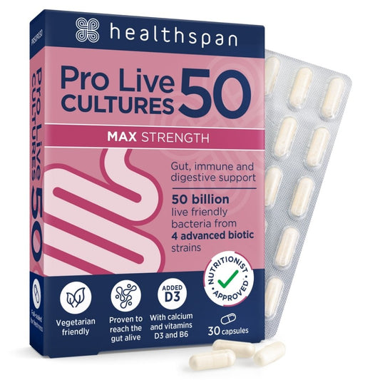 Healthspan Pro Live Cultures 50 30 Capsules