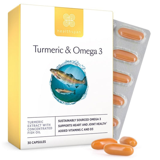 Healthspan Turmeric & Super Strength Omega 3 30 Capsules