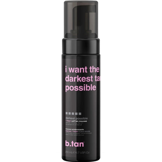 b.tan I Want The Darkest Tan Possible 1 Hour Self Tan Mousse Darkest Possible 200ml