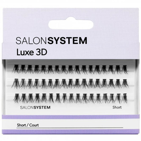 Salon System Individual 3D Luxe Lashes Black Short