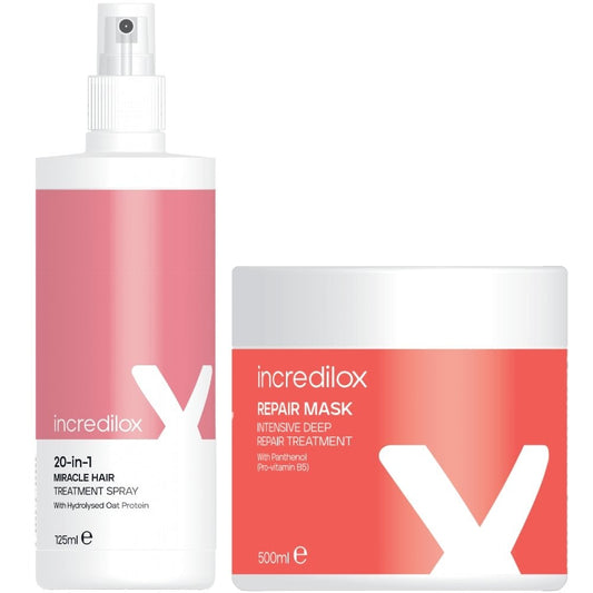 Incredilox Intensive Deep Repair Treatment Mask 500ml & 20-In-1 Treatment Spray 125ml Duo