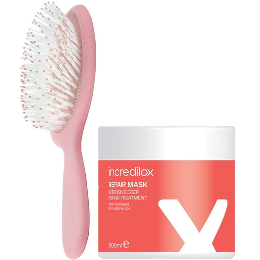 Incredilox Intensive Deep Repair Treatment Mask 500ml & Detangling Hair Brush Duo